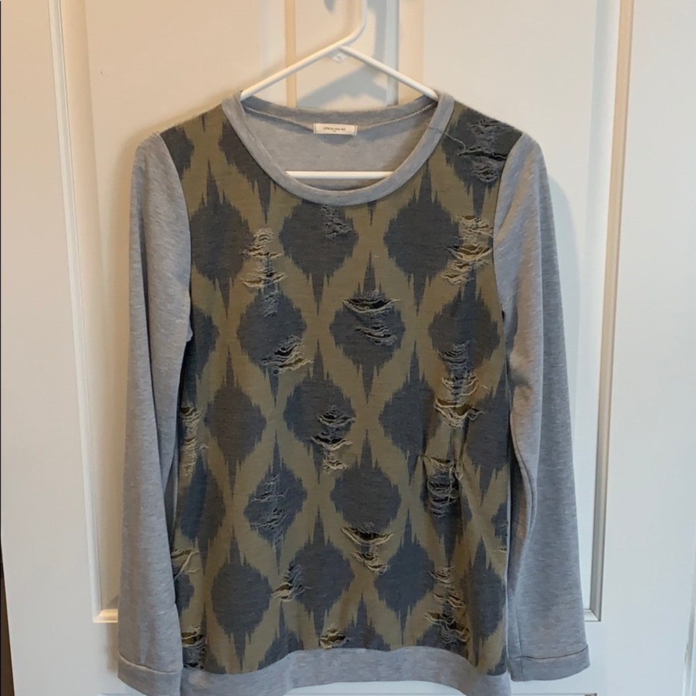Distressed sweatshirt